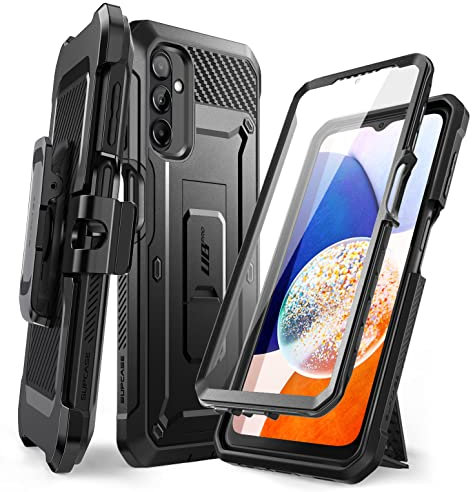 SUPCASE Unicorn Beetle Pro Series für Samsung Galaxy A14 5G Hülle (2022 Release), Ganzkörper-robuste Holster-Schutzhülle mit integriertem Displayschutz (Schwarz)