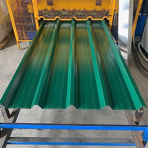 FT METALLI - Lamiera Grecata per Copertura Tettoia per Esterno - lamiera acciaio zincato preverniciato - pannelli lamiera ondulata - adatti a qualsiasi superficie VERDE MUSCHIO