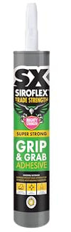 SX Mighty Strength Grip & Grab Adhesive - Instant High Tack Grab Adhesive - Hybrid Technology - Weather & Water Resistant - Food Safe - 290ml