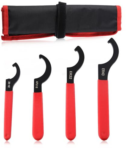 LEONTOOL 4 Pcs Coilover Spanner Wrench Set Universal Coilover Adjustment Spanner Wrench Set, Shock Spanner Wrench Set C-Shape Hook Wrenches Tools for Most Cars Suspension System, Shock Adjustments
