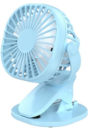 FAPPEN USB Desk Fan, 3 Speeds Adjustable Strong Wind & Quiet USb Fans, 360° Rotatable Mini Fan, Portable Cooling Table Fans for Home Bedroom Car Outdoor Office Desktop(Blue)
