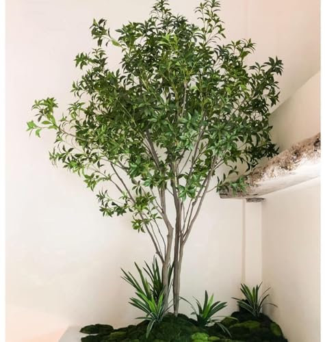 Sohodoo Künstlicher Baum, künstlicher Olivenbaum, Fenster-Olivenholz, nordischer Stil, Innen- und Außendekoration, großer künstlicher Baum, Landschaftsbau, grüne Pflanzen (Size : 2m)