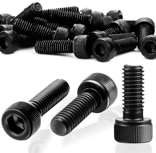 SWTYExt 60 Pezzi Viti M3 Bulloni Vite a Testa a Esagonale M3x12 mm Acciaio Carbonio Vite e Bulloni Viti M3 Filettatura Metrica Assortimento Nero Bulloni