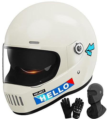 Vintage-Integral-Motorradhelm, hochklappbare Vollvisiere, modulare Helme, Motorradhelme für Männer und Frauen, kompakt, leicht – Motorradhelme, Einheitsgröße, Integralhelm, ECE-geprüft