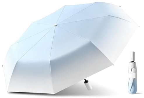 BSITSSS Paraguas Plegable Antiviento, Paraguas Resistente al Viento Portátil Compacto de Viaje, Protección UV Anti Paraguas Plegable AutomáTico Hombres Mujeres Niños