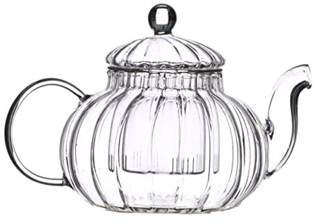 TOPBATHY 4 Kürbisförmige Blumenteekanne aus Herd Tee-Ei mit Aufguss für den Herd Tassen glasteekannen erblühtee Set Teezubehör Wasserkocher aus