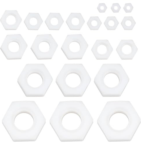 ECSiNG 105 Pezzi M2 M3 M4 M5 M6 M8 M10 Nylon 66 Dadi Esagonali Completi Din 934 Dadi Esagonali In Nylon Vite Esagonale Di Fissaggio Dadi Esagonali In Plastica Per Viti Bulloni