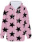 QUINTRA Kapuzenpullover Damen Langarm Sternenmuster Sweatshirt Kapuzenjacke mit Taschen (F, XXL)