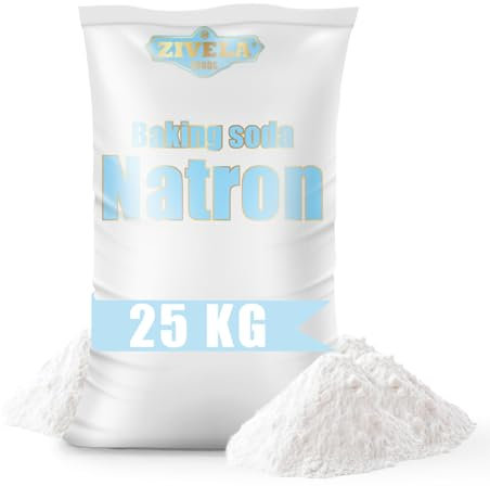 Natron pulver, Baking Soda 25kg | Natriumbicarbonat, Natriumsalz | 1x 25kg Natron E500 Backsoda 100% Rein, Lebensmittelqualität