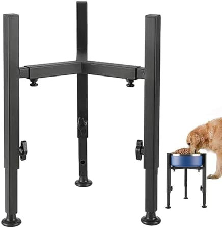 Generic Elevated Dog Bowl Stand - Adjustable Width & Height, Non-slip, Versatile Compatibility for Medium Dogs