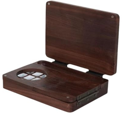 Oshhni Caja de Pintura de Acuarela Bandeja de Madera para Pintura con área de Mezcla Caja de Paleta vacía