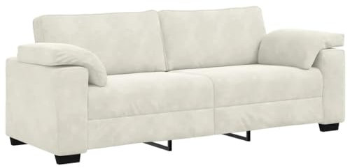 vidaXL 3-Sitzer-Sofa Creme 178 cm Samt, Couch, Dreisitzer-Sofa, modulares Clubsessel