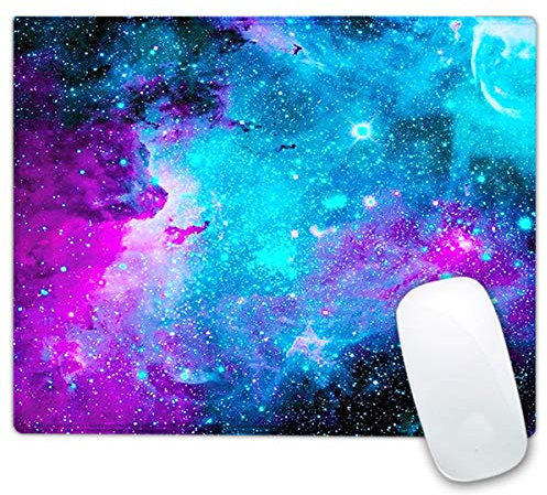 HEABPY Gaming Mouse Pad, Rectangle Mouse Mat, Non-Slip Rubber Mouse Pad with Stitched Edges,Mouse Pads for Computers, Laptop, Gaming, Office & Home, 10.23 x 8.3 Inch (Galaxy)