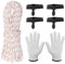 ZMDMAH 10 Metri Corda di Avviamento, 4 Pcs Maniglia di Avviamento, Guanti da Lavoro, Manico di Avviamento per Tosaerba Corda di Ricambio Guanti da Giardinaggio per Tosaerba Motosega Trimmer