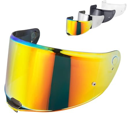 Helmvisier für FF811/VECTOR II/Citation II,Motorradhelm Visier,Motorrad Windschutz Helm Objektiv Visier Vollgesichts.UV Schutz Helmvisier (Rot)