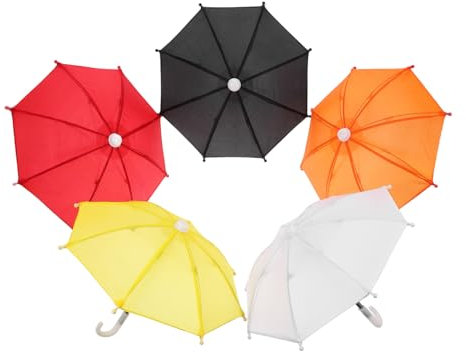 Mobestech 5piezas Miniparaguas Decorativo para Muñecas Accesorios De Sombrilla Miniatura para Juguetes Lindos Paraguas Diminutos para Decoración De Casa De Muñecas