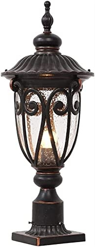 WQHPLMD Externer Postleuchten mit Aluminium-Lampe und gefrorenem Glassatz Orange - Kompatibler Lichtschacht IP54, Kabelgebundene Montage, LED/Einzellicht