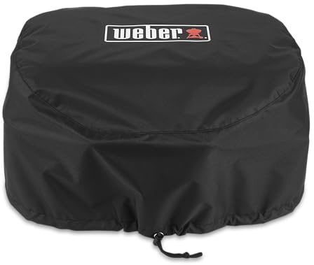 Weber Premium 3400305 - Copertura per cofano Lumin Compact, traspirante, resistente ai raggi UV e all'acqua, protezione da vento e intemperie, con chiusura in velcro, colore: nero