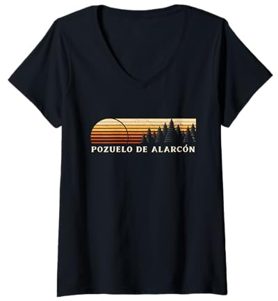 Mujer Pozuelo de Alarcón, España Evergreen Vintage Sunset Camiseta Cuello V