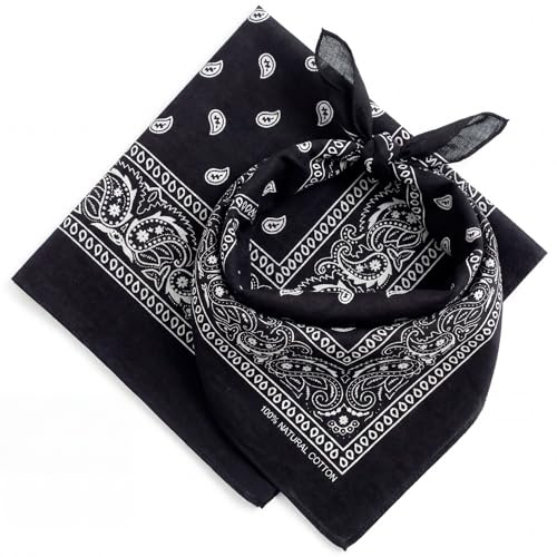AURAE Bandana – 100% Baumwolle & Natürliche Fasern – Halstuch Ohne Polyester – Hochwertig, Weich, Langlebig & Waschmaschinenfest – Bandana Herren & Damen – Unisex & Kinder - 2 Pack