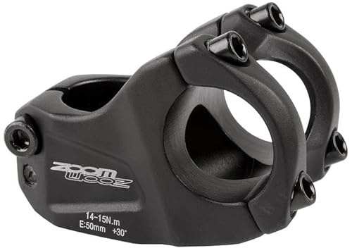 KHEbikes Zoom Prism MTB Dirt Vorbau 50 mm – 31,8 mm Lenkerklemmung – 1 1/8 Zoll Ahead – 30 Grad – 7005 Aluminium – Downhill Trail Stem Schwarz