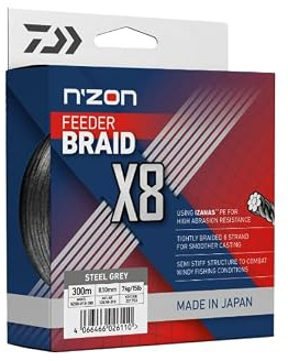 Daiwa N'Zon X8 Braid, Stahlgrau, Geflochtene Angelschnur