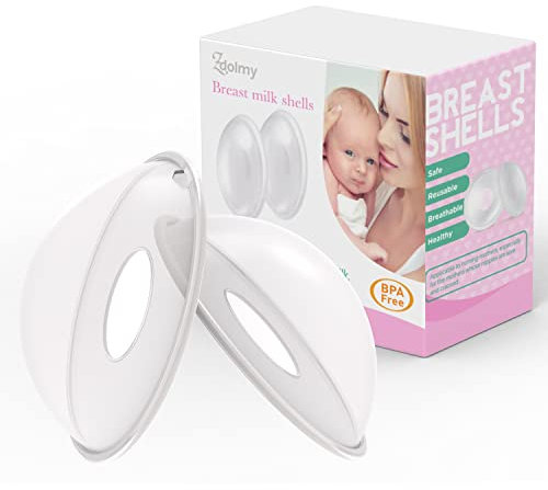 Breast Shells, Nursing Cups, Milk Saver, Protect Sore Nipples for Breastfeeding, Collect Breastmilk for Nursing Moms, Soft and Flexible Silicone Material, Reusable, 2-Pack