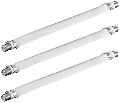 PerfectHD 3X SAT Kabel Fensterdurchführung | 20 cm | F-Buchse > F-Buchse | Flachkabel für Fenster & Türen | Koax Durchführung Kupplung Flach Kabel | Weiß | 3 Stück
