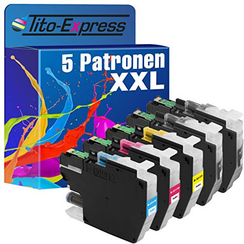 Tito-Express PlatinumSerie 5er Druckerpatronen XXL kompatibel mit Brother LC-3213 MFC-J 490 Series MFC-J 491 DW MFC-J 497 DW DCP-J 572 DW DCP-J 770 Series DCP-J 772 DNW DCP-J 772 DW DCP-J 774 DW