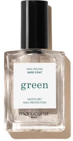 MANUCURIST • Green Base coat • Base coat • 9-free • 78.5% Organic Sourced ingredients • Made in France • Bottle 15 ml