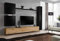 All4All Wohnwand SW 8 - Wohnzimmermöbel - Schrankwand für Wohnzimmer - Wohnzimmerschrank - Anbauwand Hängend - Modern Schwarz+Wotan 21