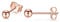 PRETTERY Rose Gold 925 Sterling Silver Round Ball Stud Earrings for Women Girls