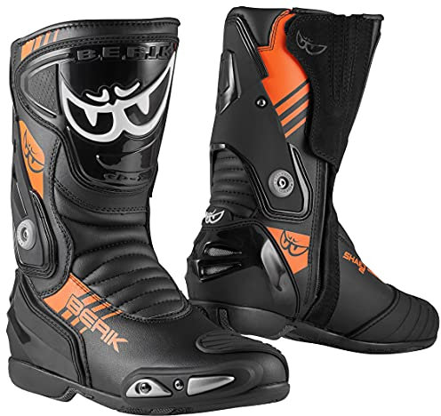Berik Shaft 3.0 Stivali da moto, nero/arancione, 47