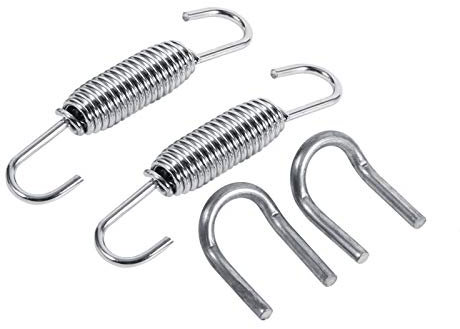 Ressort Pot Echappement, Ressort de Tuyau de Silencieux D'échappement de Moto, 2 Ressorts de Montage Entièrement Rotatifs en Acier Inoxydable PCS avec Attaches de Soudage pour Système D'échappement