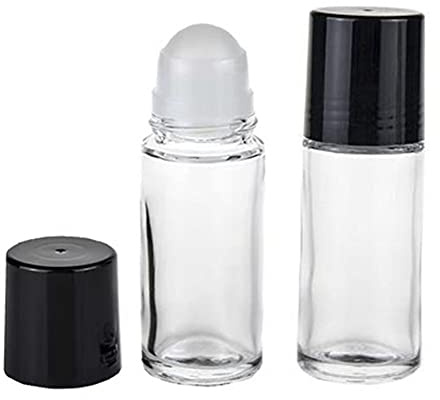 2 Stück 50 ml Glas-Deo-Roller-Flasche leere Rolle auf Flaschen Deo-Behälter DIY Tintenroller Flaschen für Sonnencreme Feuchtigkeitscreme Kosmetik