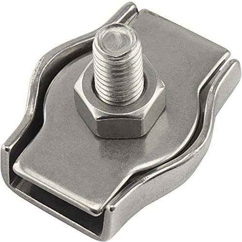 OPIOL QUALITY® Drahtseilklemmen Simplex 5 mm aus Edelstahl A4 V4A (4 Stück) Klemme Seilklemme für Drahtseil Seil Drahtseilklemme Kabelklemme Draht Klemmen