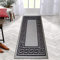B&B Door Matt Indoor Washable Large Entrance Doormat Non Slip Bath Mat Outside Inside Dog Muddy Paws Floor Protector Hallway Hall Kitchen Matting | 66 X 120 Cm - Greek Key Silver & Black