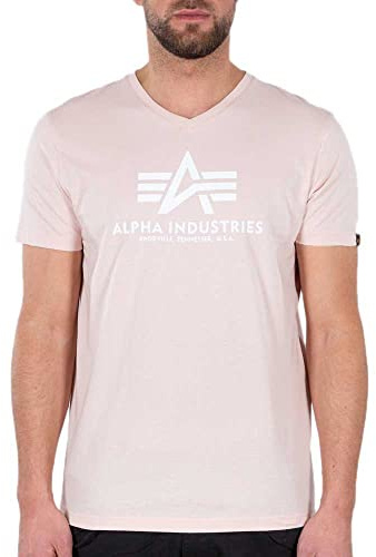 Alpha Industries Basic V-Neck T T-Shirt für Herren Pale Peach