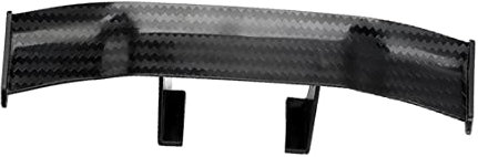 VONGLYHOO 1 Stück Universal Auto Mini Spoiler Flügel Auto Heckflügel Mini Kohlefaser Textur Dekoration Ohne Perforation Heck Dekoration(schwarz)