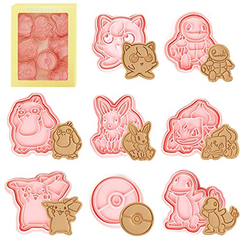 3D Cortadores Galletas, 8 Piezas Cortadores Moldes Plástico, 3D Molde para Galletas de Plástico, Cookie Cutter, 3D Moldes Galletas Infantiles, para Galletas, Fondant, Decoración de Pasteles