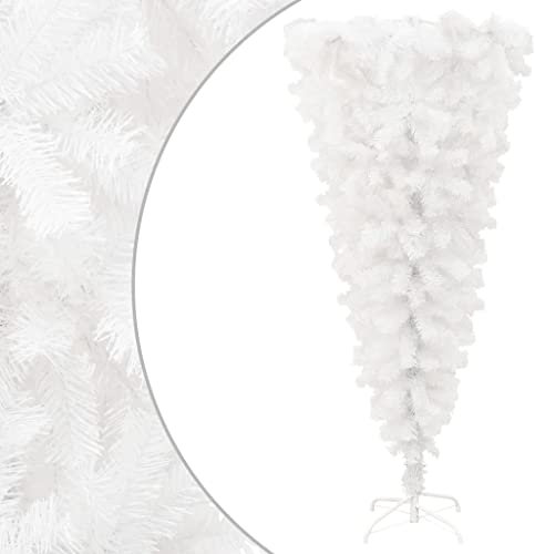 vidaXL Albero di Natale Artificiale Capovolto con Base Bianco 120 cm