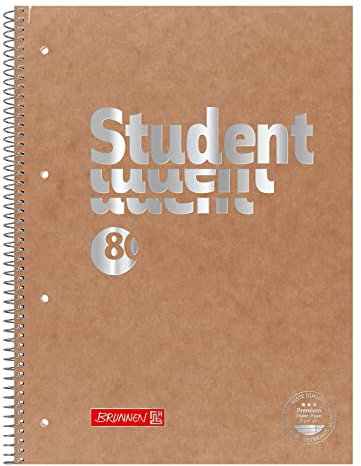 PARTY DISCOUNT NEU BRUNNEN College-Block DIN A4 Lineatur 28 Pressspan braun