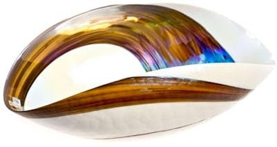 YourMurano - Murano Glass Bowl for Home Decor, Authentic Made in Italy Glass Artwork, Handmade Glass Centerpiece, Ivory Brown Glass Bowl