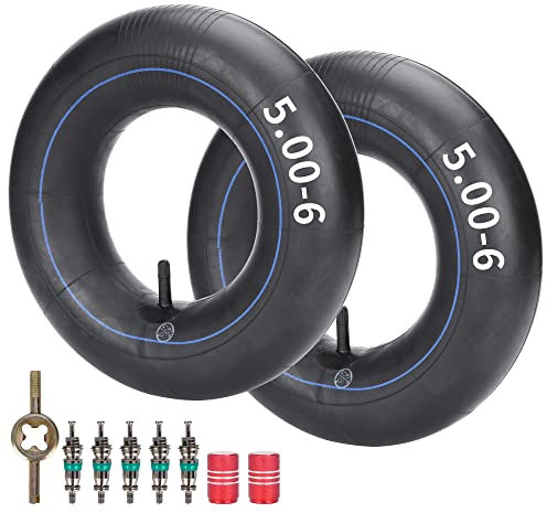 Set of 2 13x5.00-6 Inner Tube with TR13 Straight Valve Stem Replacement for Razor Dirt Quad (Versions 1-18) Go Kart Dirt Bike ATVs Dune Buggies Wagons Lawn Mowers Garden Tractors Hand Trucks
