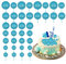 30Pcs Glitter Balls Cake Topper DIY Cake Insert Toppers Ball Cake Picks Cupcake Topper for Birthday Party Baby Shower Wedding Cake Decoration Blue