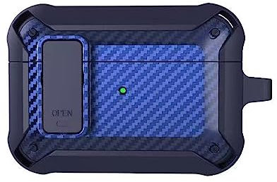 Airpods Pro 2 Case with Automatic Secure Lock,KAMINRUN Compatible Airpods Pro 2nd/1st Generation Case with Armor Protective Hard TPU Case Cover Lid Hard for Airpods Pro Case(2019/2022)- Blackblue
