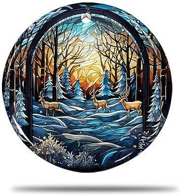 Keramik Weihnachts Ornamente, 7.3Cm Weihnachten Winter Baum Kunst 3D Christbaum Schmuck Weihnachtsbaum Deko Weihnachten Ornament