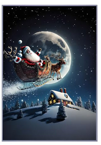 Duqulle Dipinti murali Natalizi a LED, Decorazione della Stanza con Pittura Leggera, Luce Notturna a 3 Colori Che Illumina l'atmosfera della Pittura per Parete, Camera dei Bambini, Camera da Letto