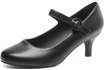 DREAM PAIRS Damen Pumps Mary Jane Schuhe, niedrige Kitten-Heels, geschlossene, Bequeme Pumps, Schuhe für Hochzeit, Tanz,Size 38,Schwarz,SDPU2411W