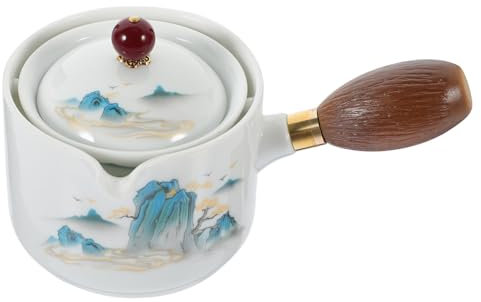 Alipis Théière à Poignée Latérale Rotative Théière Fu Rotative Théière Vintage Petite Bouilloire à Thé Bouilloire à Thé Rétro Pot à Soupe En Céramique Théières Pays Bois Voyage Ménage